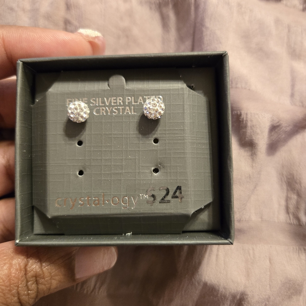 Silver Plated Crystal Earrings